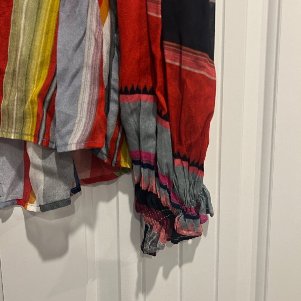 Anthropologie x Bl^nk London Miranda Peasant Geometric Blouse Women’s Size XS - Picture 4 of 8